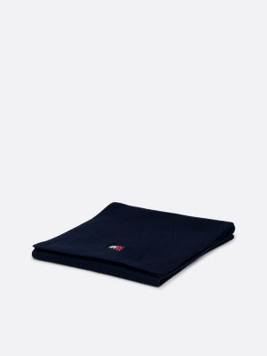 sciarpa heritage a coste con distintivo blu da uomini tommy jeans