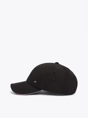 casquette corporate à drapeau en émail noir pour hommes tommy hilfiger