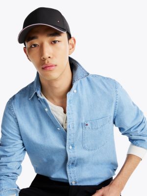 black corporate enamel flag baseball cap for men tommy hilfiger