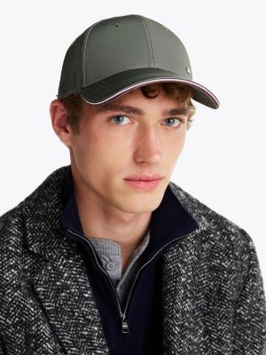 casquette corporate à drapeau en émail gris pour hommes tommy hilfiger