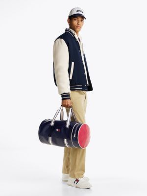 blue city logo duffel bag for men tommy jeans