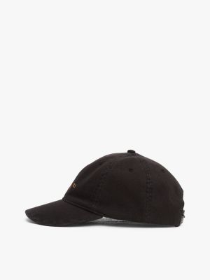 schwarz baseball-cap mit aufgestickter flag für herren - tommy hilfiger