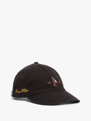 gorra de béisbol con logo bordado black de hombres tommy hilfiger