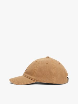 brown flag embroidery baseball cap for men tommy hilfiger