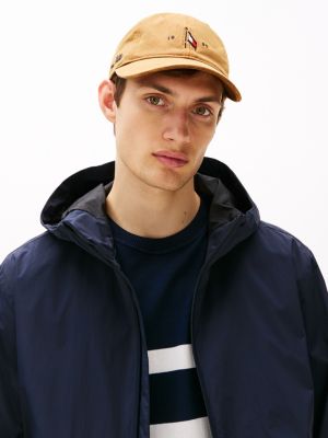 brown flag embroidery baseball cap for men tommy hilfiger