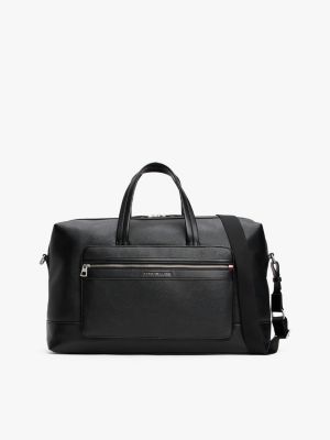 black duffelbag mit logo aus metall für herren - tommy hilfiger