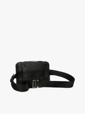 black metal logo bum bag for men tommy hilfiger