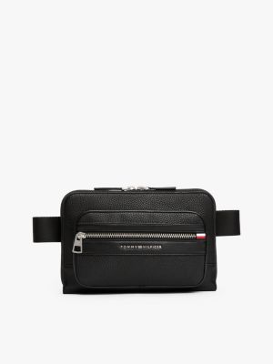 black gürteltasche mit metall-logo für herren - tommy hilfiger