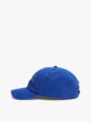 cappello da baseball effetto sbiadito blu da uomini tommy jeans