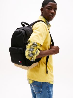 black essential dome backpack for men tommy jeans