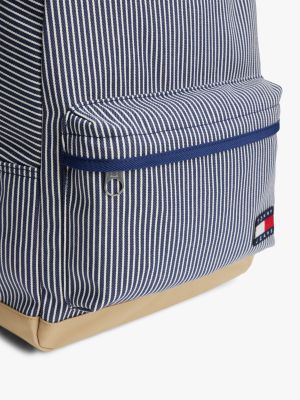 multi essential stripe dome backpack for men tommy jeans