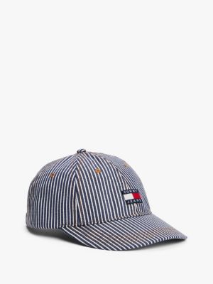 cappello da baseball heritage a righe multi da uomini tommy jeans