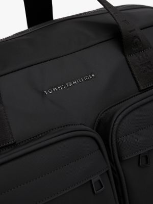 schwarz dufflebag mit metall-logo für herren - tommy hilfiger