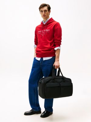 black metal logo duffel bag for men tommy hilfiger