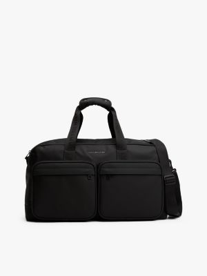 black metal logo duffel bag for men tommy hilfiger