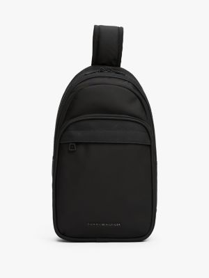 schwarz slingbag mit metall-logo für herren - tommy hilfiger