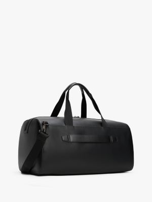 black metal logo duffel bag for men tommy hilfiger