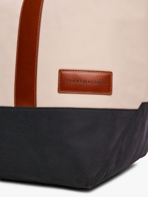 multi casual logo patch tote bag for men tommy hilfiger