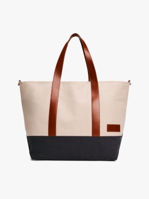 multi casual logo patch tote bag for men tommy hilfiger