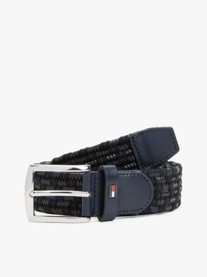 ceinture tressée à boucle rectangulaire plusieurs couleurs pour hommes tommy hilfiger