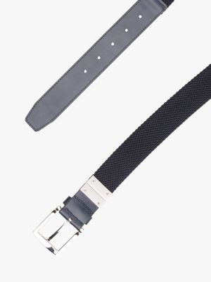 ceinture tissée réversible bleu pour hommes tommy hilfiger