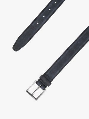 black logo tonal buckle leather belt for men tommy hilfiger