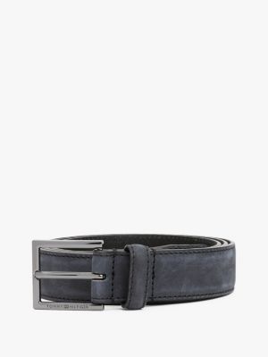 black logo tonal buckle leather belt for men tommy hilfiger