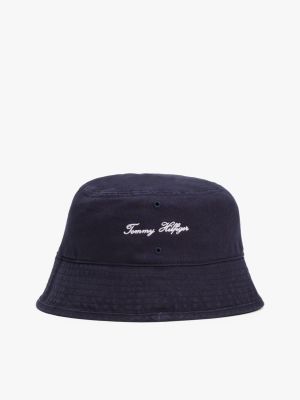 blue washed bucket hat for men tommy hilfiger