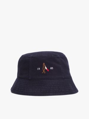 blue washed bucket hat for men tommy hilfiger