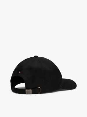 cappello da baseball th monogram nero da uomini tommy hilfiger