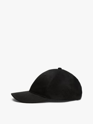 cappello da baseball th monogram nero da uomini tommy hilfiger