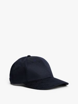 cappello da baseball th monogram blu da uomini tommy hilfiger