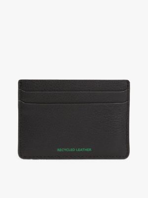 black heritage credit card holder for men tommy jeans