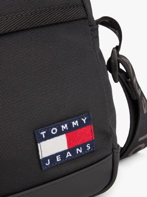black essential crossbody reporter bag for men tommy jeans