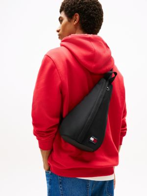 bolso bandolera essential con logo negro de hombres tommy jeans