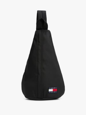 black essential logo sling bag for men tommy jeans