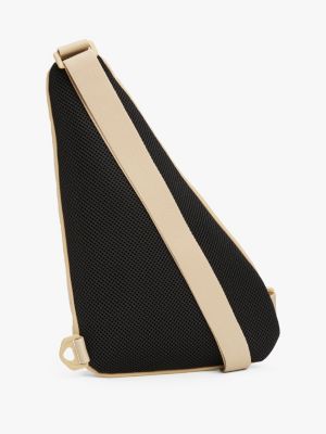 beige tonal logo crossbody sling bag for men tommy jeans