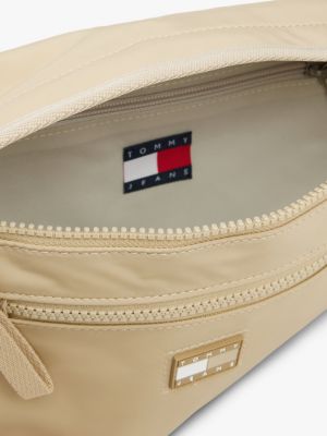beige tonal logo crossbody sling bag for men tommy jeans