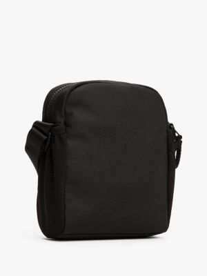 schwarz crossbody-reportertasche mit logo für herren - tommy jeans