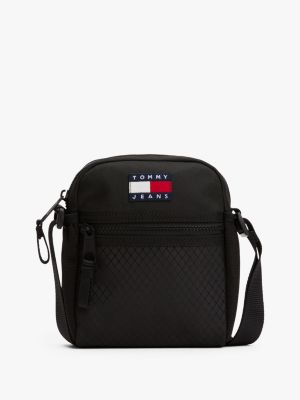 black logo crossbody reporter bag for men tommy jeans
