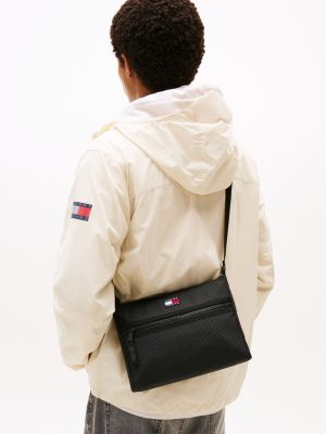 black diamond texture sacoche bag for men tommy jeans