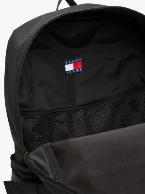 zaino con cinghie in tessuto nero da uomini tommy jeans