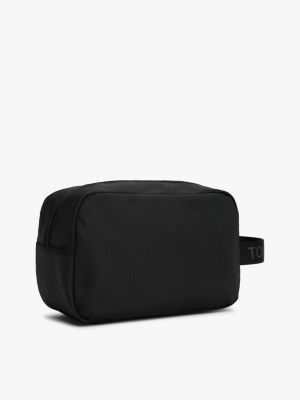 pochette toilette essential con logo nero da uomini tommy jeans