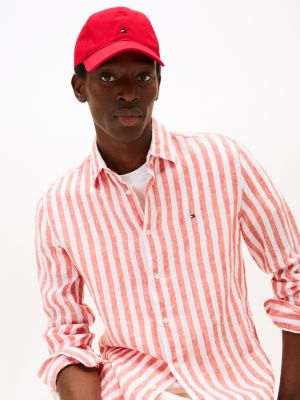 beige hilfiger flag baseball cap for men tommy hilfiger