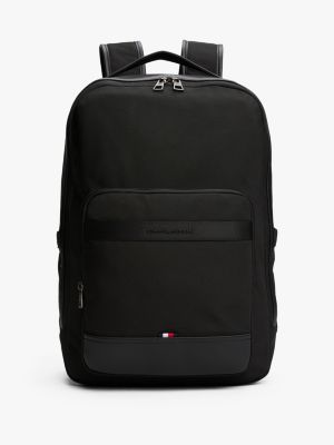 black metal logo travel backpack for men tommy hilfiger