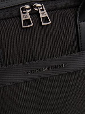 blau laptop-reisetasche mit metall-logo für herren - tommy hilfiger