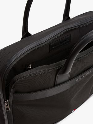 blau laptop-reisetasche mit metall-logo für herren - tommy hilfiger