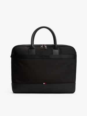 blue laptop-reisetasche mit metall-logo für herren - tommy hilfiger