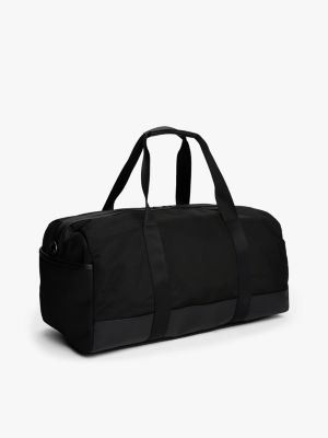 schwarz reise-dufflebag mit crossbody-riemen und logo für herren - tommy hilfiger