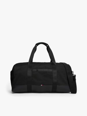 black reise-dufflebag mit crossbody-riemen und logo für herren - tommy hilfiger